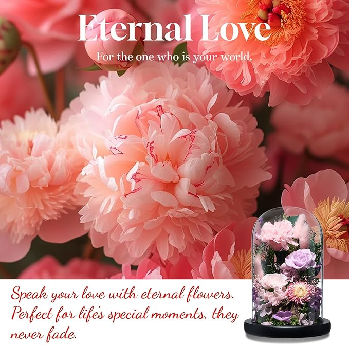 Preserved Roses,Forever Fresh Flowers 7.48in,Gift for Women,Mom,Grandma,Wife,Girlfriend,Sister,and Daughter Perfect for Birthday,Mother’s Day,Valentine’s Day (Sweetheart Carnation4)
