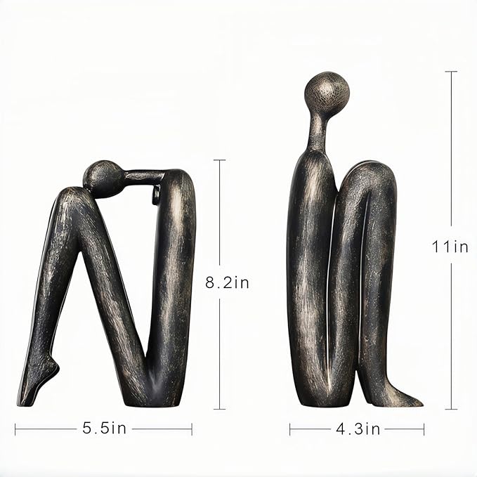 Book Ends for Shelves, Artistic Resin Sculpture Book Stoppers, Minimalist Home Office Decorative Gift for Book Lovers & Designers, Perfect for Bookshelf & Desk Organization, Set of 2