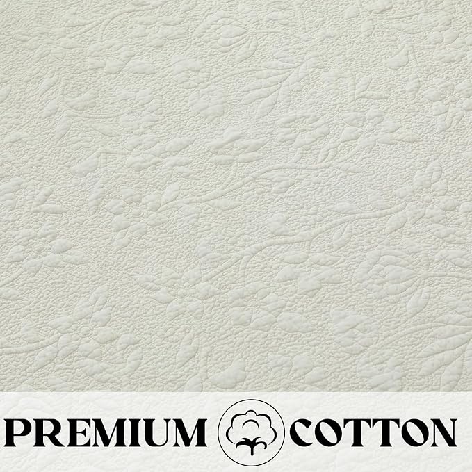 Brandream Cream Yellow White Ruffle Quilted Throw Blanket Cotton Throws for Bed Couch Daybed 47 X 60 Inch Decorative Blankets