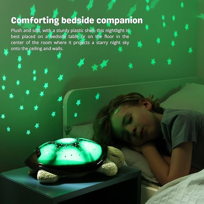 Cloud b Calming Nightlight Star Projector | Gentle Brightness | 3 Colors | 8 Constellations | Auto-Shutoff | Twilight Turtle Green