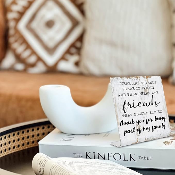 Friend Gifts for Women Men Friends Friendship Plaque Gift Office Gifts for Friends Sisters Coworkers Decorations On Shelf Table Desk for Living Room Bedroom Home Office dksg12
