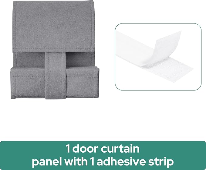 HOMEIDEAS Classroom 100% Linen Blackout French Door Curtains, Classroom Door Window Cover, Privacy Shades Thermal Insulated Small Window Covering, 1 Panel, W8 X L36 Inch, Dark Grey