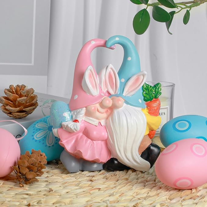 Easter Gnome Decor Easter Gifts for Women Kids Gnomes Easter Decorations for Home Kitchen Tiered Tray Table Ornaments Indoor