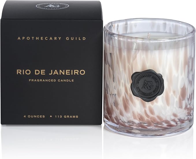 Zodax Apothecary Guild Scented Opal Glass Jar Candle in Gift Box - 4 oz - Rio de Janeiro