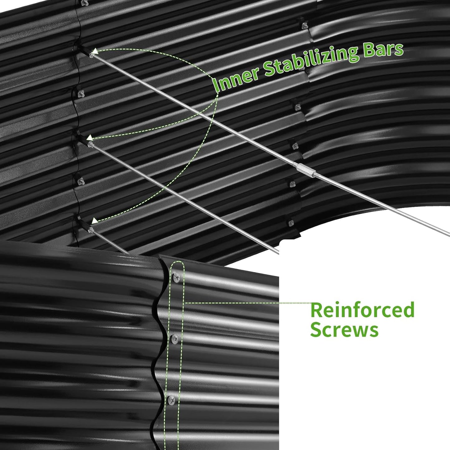 Land Guard Galvanized Raised Garden Bed, 8x4x2ft Planter Boxes Outdoor, Oval Larger Metal Planter Boxes for Vegetables, Fruits, Flowers (Grey)