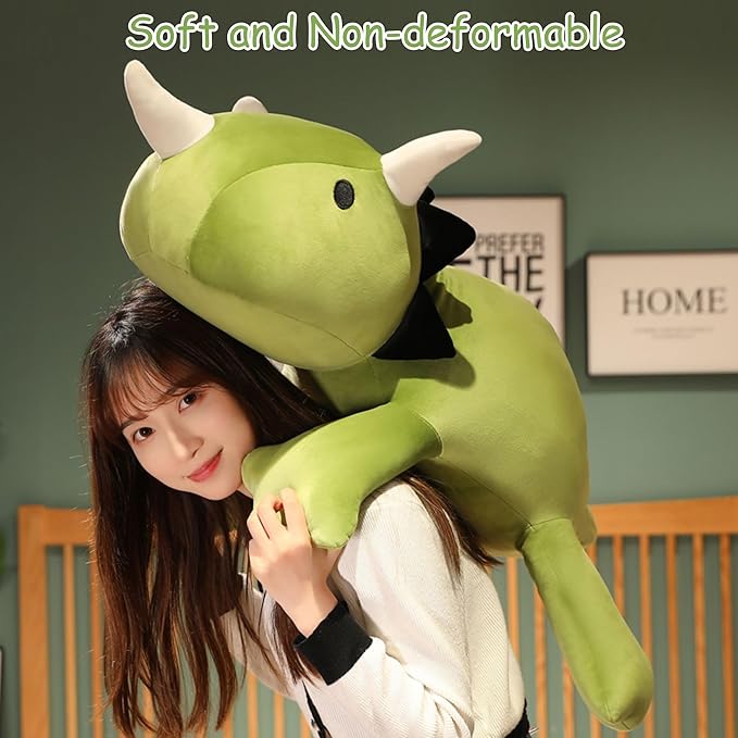 SQEQE Weighted Dinosaur Plush, Weighted Dinosaur Stuffed Animal, Dino Plushies Dino Pillow Toy Gift for Kids Adults 9.8 Inch, 0.8 Lbs