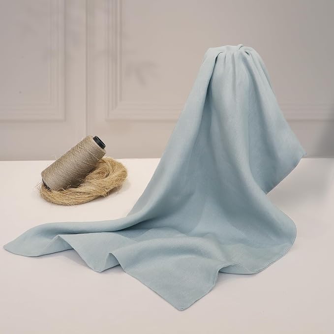 Linen Pillow Cases King Size Set of 2,100% French Linen Pillowcase Soft Breathable Envelope Pillow Cover Home Decor Gift for Women(Light Blue,20x40)