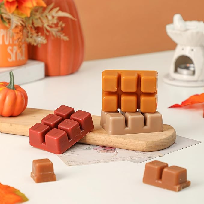 Fall Scented Wax Melts, Wax Cubes for Wax Warmer, Autumn Strong Scented Wax Melts,Nature Soy Wax Melts, Mix Scented Melts Sets Long Lasting for Fall,2.5 oz (6 Pack)