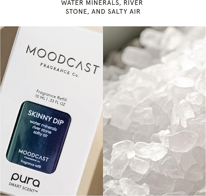Pura & Moodcast Home Scent Refill - Smart Home Air Diffuser - Long-Lasting Premium Fragrance per Refill - Household Essential - Clean & Safe Diffuser Fragrance - 2 Pack, Skinny Dip