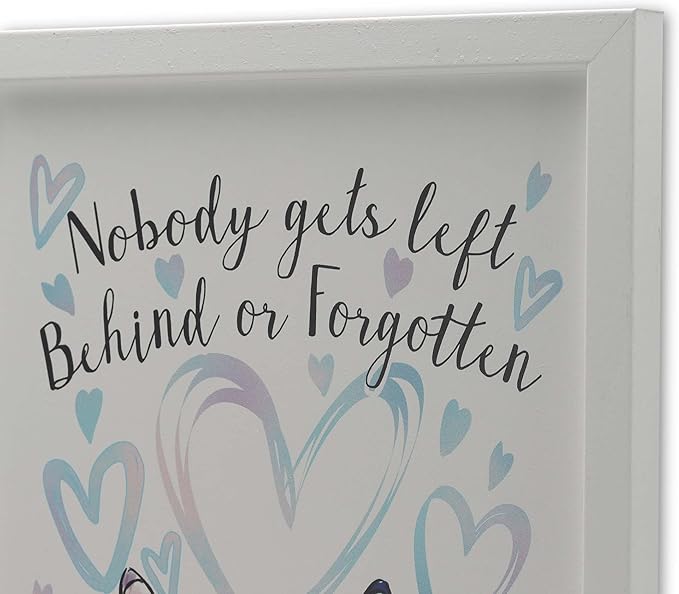 Disney Lilo and Stitch with Angel Framed Wood Wall Decor - Nobody Gets Left Behind or Forgotten