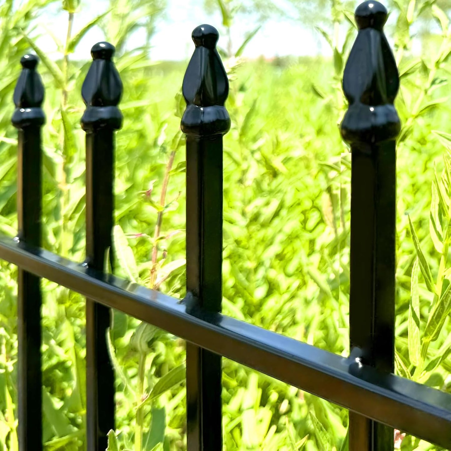 Metal Garden Fence 32 inch H x 24 inch W (5 Panels, Total Length 10 ft) No Need Dig Outdoor Rustproof Animal Barrier Fencing Border Fence for Dog, Patio,Yard, Landscape, Flower Bed