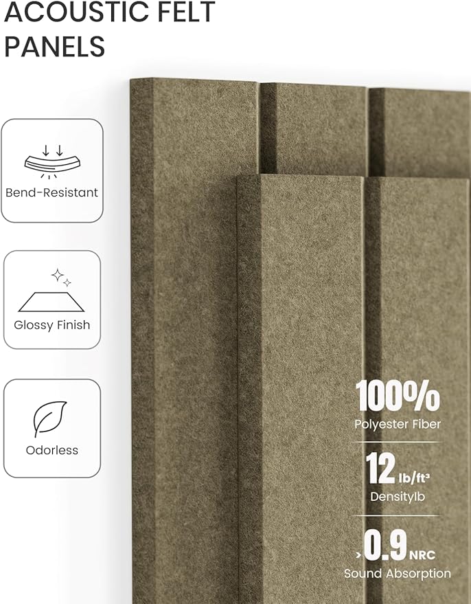 Large Felt Bulletin Board 48" x 36" Cork Board Alternative-12 Pack with 70 Safe Removable Adhesive Tabs, Cork Boards for Walls Cork Board for Home Office Classroom Pin Board-Earth Brown