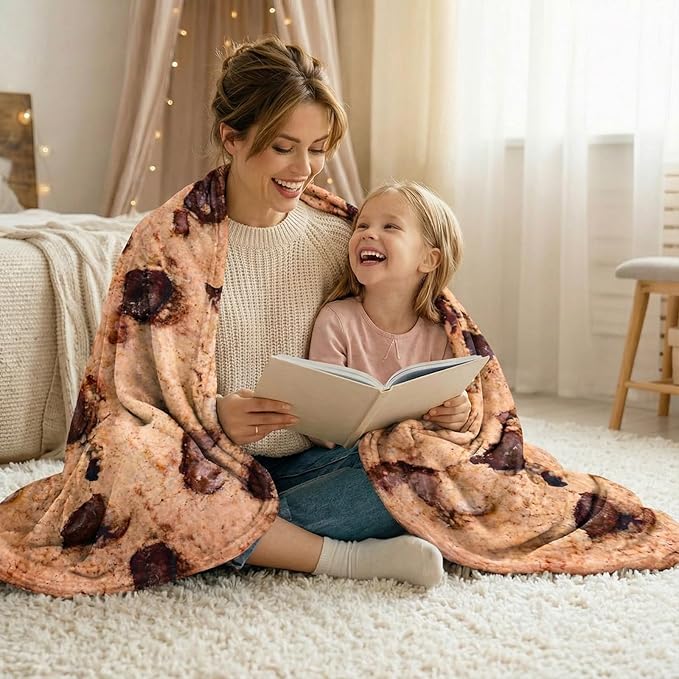 Vessia Giant Cookie Blanket, Realistic Funny Food Blanket for Adults and Kids, 300GSM Soft Chocolate Cookies Throw for Couch, Sofa, Bed, Fun Round Home Decor for All Seasons 60 inches