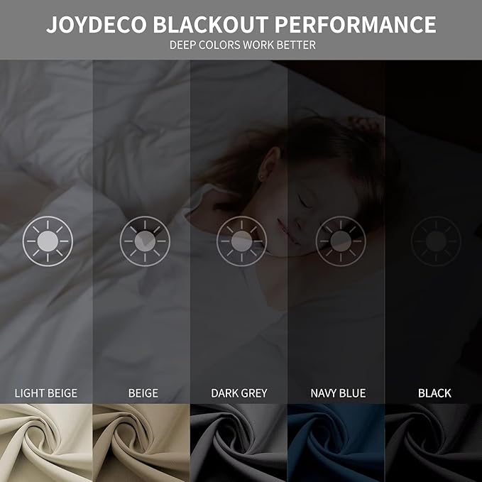Joydeco Blackout Curtains 108 Inch Length 2 Panels Set, Thermal Insulated Long Curtains& Drapes 2 Burg, Room Darkening Grommet Drapes for Living Room Bedroom Window (W52 x L108 Inch, Peacock Blue)