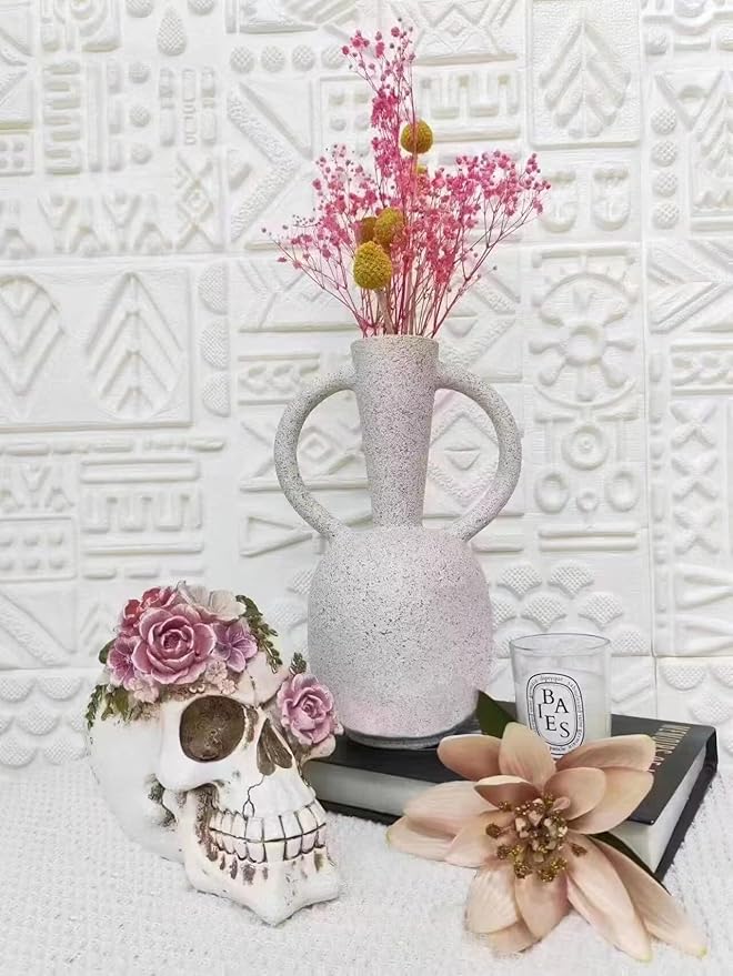 Resin Skull Head Decor Statue, Life Size Skull Halloween Decoration Home Decor Party Decorations,Skull Collectible Figurines,Adult Head Bone Model,Halloween Statue