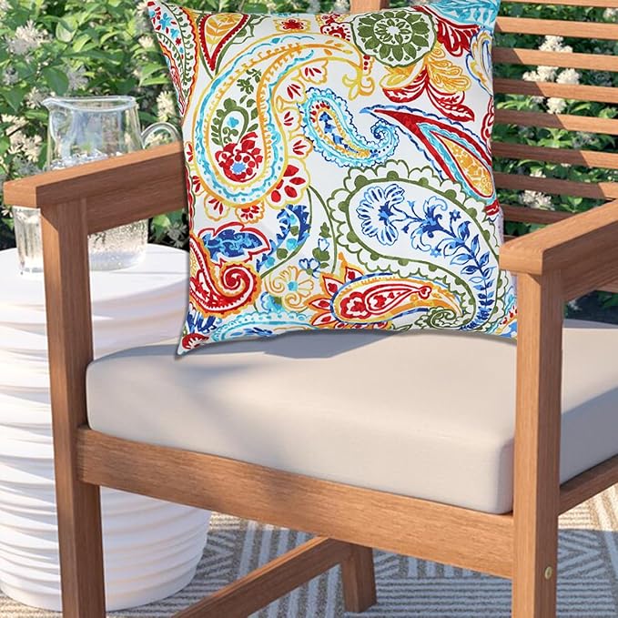 Waterproof Outdoor Throw Pillow Covers Set of 2,Home Decor for Garden Patio Furniture,Couch,Sofa 18 x18 Inch Decorative Pillows Cover Only,NO Insert(Phoenix)