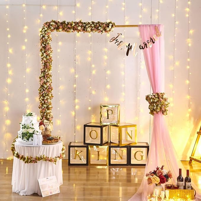 PONKING 8 Pcs x 8.2 ft Flower Garland Artificial Rose Vine Flowers with Green Leaves Hanging Fake Roses Vine for Room Party Home Wedding Birthday Christmas Wall Arch Decor, Pink White Flower
