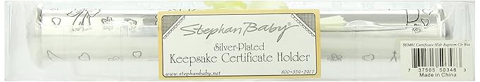 Stephan Baby Keepsake Gifts - Engraved Baby Baptismal Certificate Holder, Personalize-able, 9.5-Inch, Silver Plated