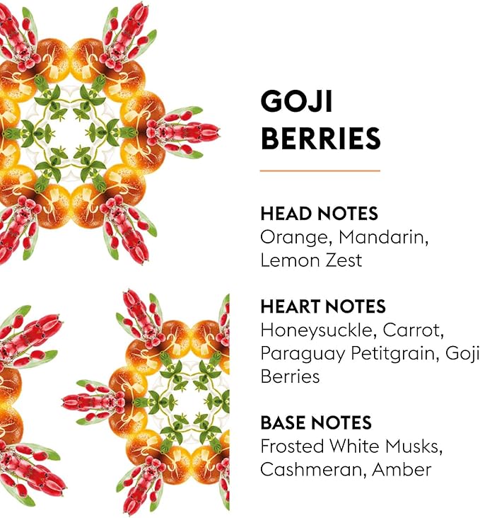 Maison Berger Goji Berries Lampe Berger Refill, 500 ml (16.9 fl oz), Odor-Neutralizing Home Fragrance Oil for Maison Berger Lamps, Orange, Mandarin, Lemon Zest, Honeysuckle, Carrot, Made in France
