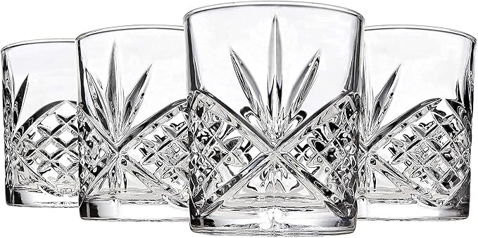 Godinger Carafe Pitcher and Drinking Glasses Set, Acrylic Shatterproof Water Pitcher Wine Decanter with 4 Wine Glasses Tumbler Cups - Dublin Collection