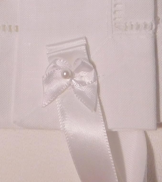 Integrity Designs Baby Linen Keepsake Cross Embroidered Handkerchief Christening/Baptism Bonnet and Gift Card with Envelope