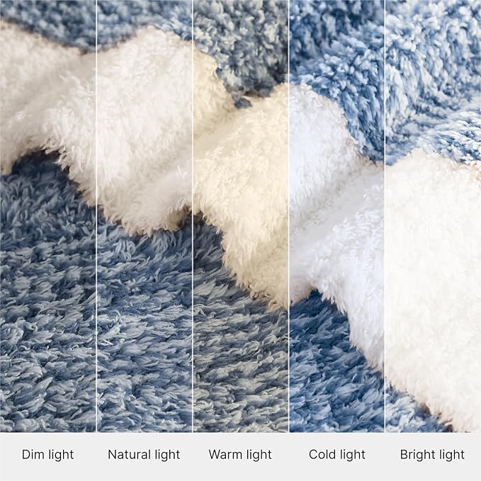 WRENSONGE Soft Throw Blanket for Couch-Cozy Reversible Knitted Blankets | Lightweight Warm Fluffy Decor for Women, Mom, Her & Girls, Sofa, Chair, Bed, 50x70in, Cationic Dyeing Blue
