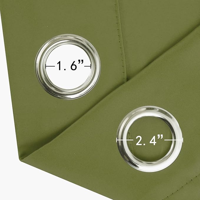 LEMOMO Blackout Curtains 52 x 90 Inch Long Olive Green Curtains Set of 2 Panels Room Darkening Curtains for Bedroom and Living Room