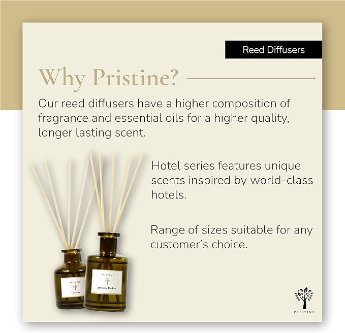 PRISTINE English Country Inn Reed Diffuser for Home | Fresh Blend of Strawberry, Vanilla, Musk Reed Diffuser Set, Oil & Reed Diffuser Sticks | Home & Office Decor | Fragrance