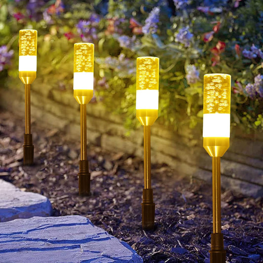 B-right LED Pathway Lights Outdoor, 6 Pcs Path Lights 570 Lumens AC Plug 12V Low Voltage Landscape Lighting, Extendable IP65 Waterproof Outdoor Garden Light for Patio Yard Walkway, Warm White 2700K