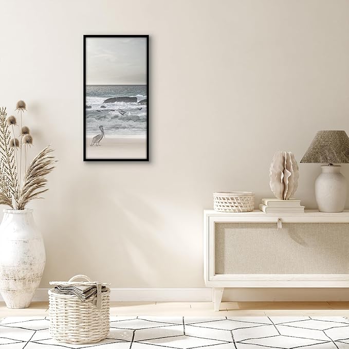 Americanflat 12x24 Picture Frame with Polished Plexiglass - Streamline Collection - Thin Border Picture Frame for Wall Display - Hanging Hardware Included - Black