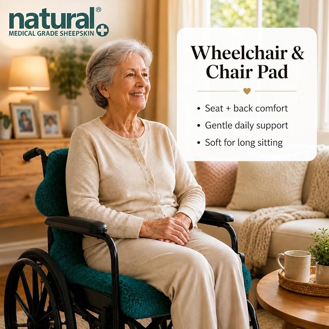 Natural Sheepskin for Bed Sores and Skin Irritation | Hastings 100% Real Medical Sheepskins with Non-Slip Back for Pain Relief and Discomfort, Wool Seat Pad, Emerald, 2 ft x 3 ft.