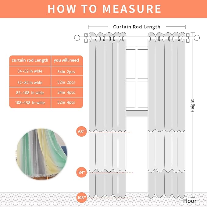 XiDi Grey Green Yellow 90 Inches Curtains for Girls Bedroom 2 Panels Set, Blackout Rainbow Curtains for Kids Room Decor, Unicorn Wall Decals Drapes for Little Girl Nursery Room 52 Inches Wide