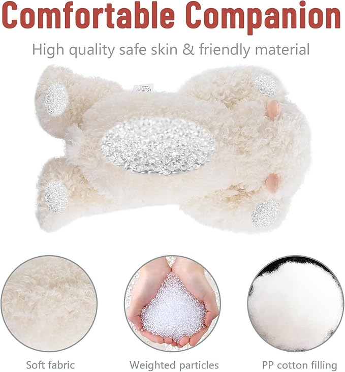Niuniu Daddy 20" | 3.3 Pound Sheep Weighted Stuffed Animals, Large White Goat Pillowfort Stuffed Lap Animal Toys for Kids Adults, Big Plush Body Pillow for Presents Birthday Christmas Holiday