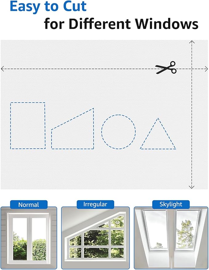 Sumobaby Blackout Curtains for Bedroom 75"x60"Portable Black Out Window Cover with Heat-Resistant Hook&Loop Tape,100% Blackout Shades No Drill Blinds for Windows DIY Cut Fit for Nursery,TV Room(White)