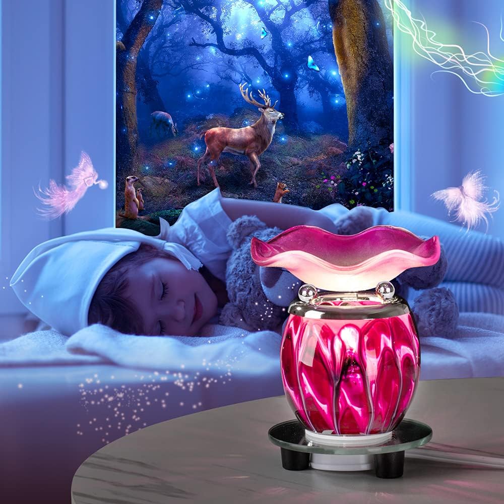 HUNANBANG 1 X Purple Tie Dye Electric Oil Warmer with a Mirrored Base