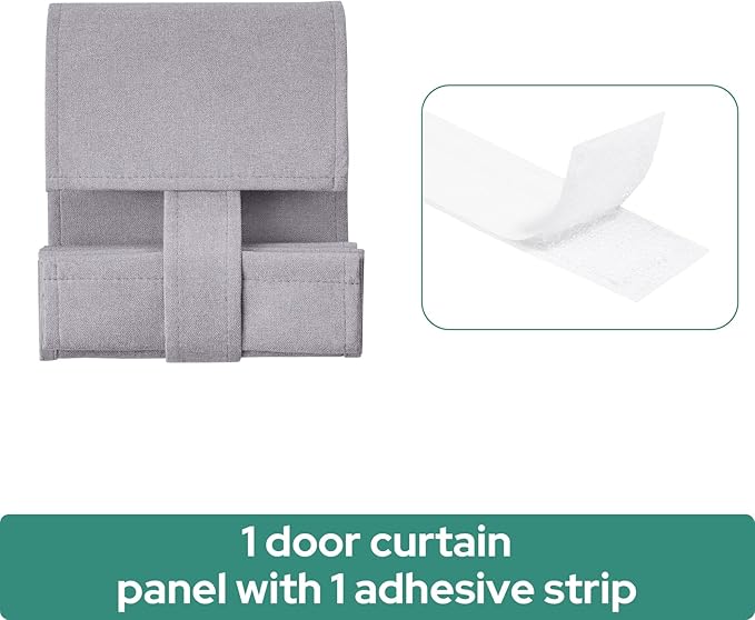HOMEIDEAS Classroom 100% Linen Blackout French Door Curtains, Classroom Door Window Cover, Privacy Shades Thermal Insulated Small Window Covering, 1 Panel, W8 X L36 Inch, Light Gray