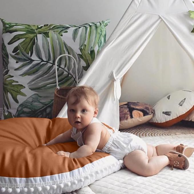 Large Floor Pillow Kids Round Seating for Children Aged 3 and Up | Round Pillows Seating for Children, Oversized Mat for Reading Nook Teepee Playroom Canopy