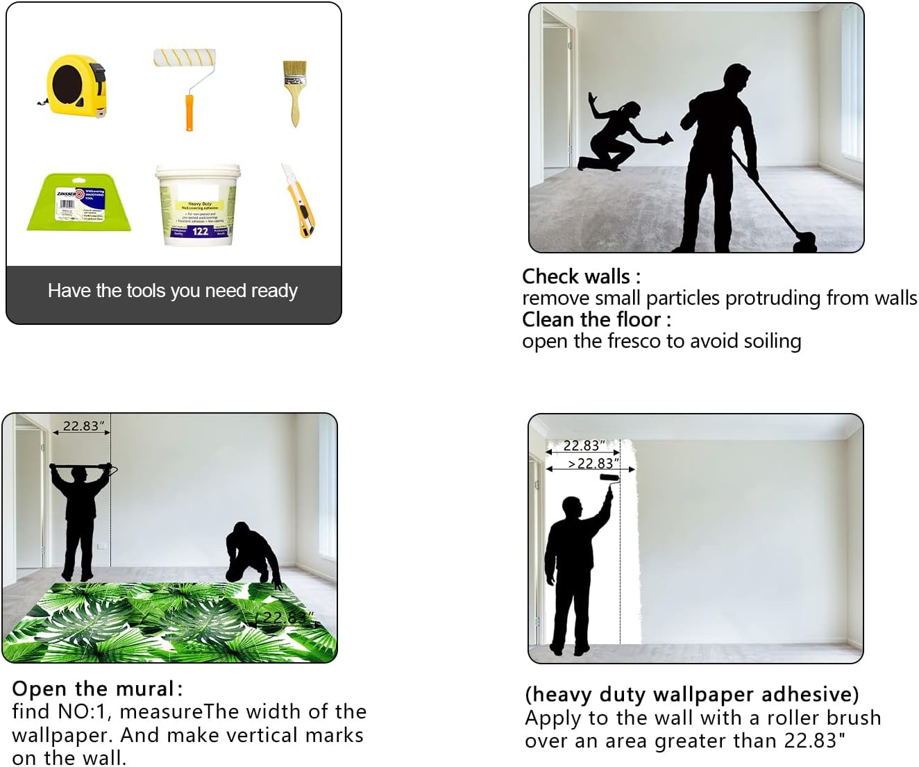 Tropical Green Botanical Leaf Wallpaper Bedroom Plant Mural Room Decor Living Room tv Background Large Wall Mural - 160"x108" (Not Peel and Stick)