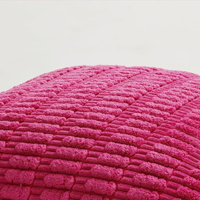 Fancy Homi 4 Packs Decorative Throw Pillow Covers for Living Room Couch Bed, Modern Farmhouse Boho Home Décor Accent Cushion Case, 20" x 20" (Pack of 4), Hot Pink