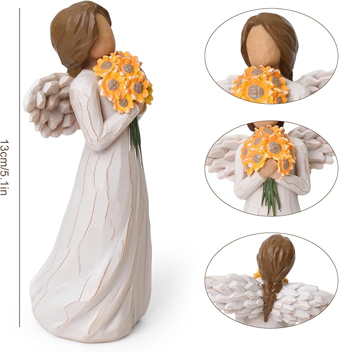 Get Well Gifts for Women After Surgery, Sunflower Gifts, Congratulations Gifts for Women, Sculpted Hand-Painted Collectible Figurines for Home Decor Ornament