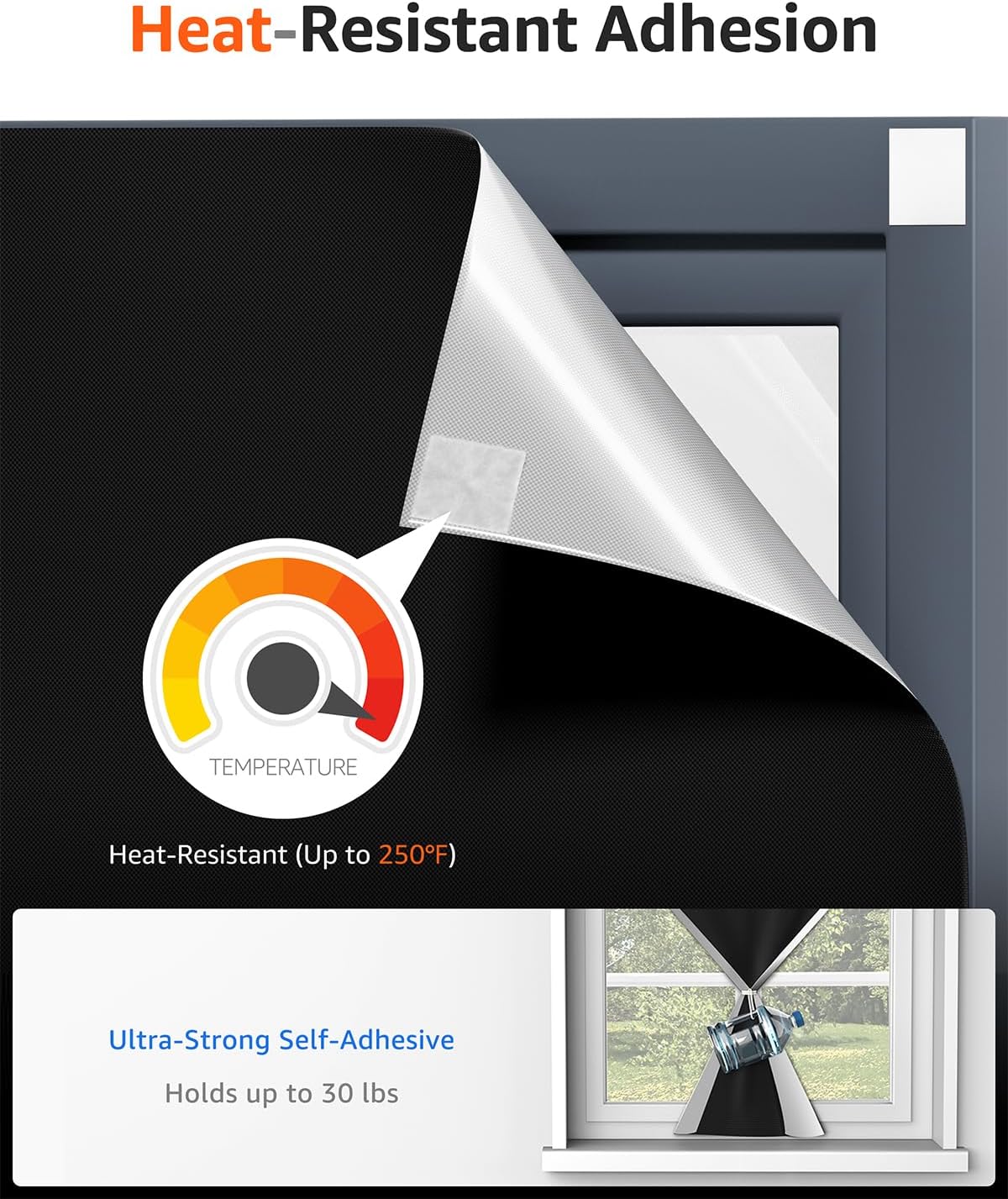 Sumobaby Blackout Curtains for Bedroom Portable 96”x57”Black Out Window Cover with Heat-Resistant Hook&Loop Tape,100% Blackout Shades,NoDrill Blinds for Windows DIY Cut Fit for Nursery&Dorm Room,Black