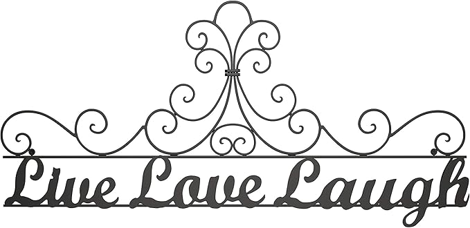 Metal Cutout-Live Laugh Love Decorative Wall Sign-3D Word Art Home Accent Décor-Modern Rustic or Vintage Farmhouse Style by Lavish Home