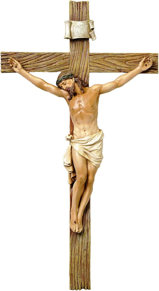 Joseph's Studio by Roman, Renaissance Collection, 13.75 Inch Crucifix, Jesus on the Cross, Religious Home Decor, Catholic Gift