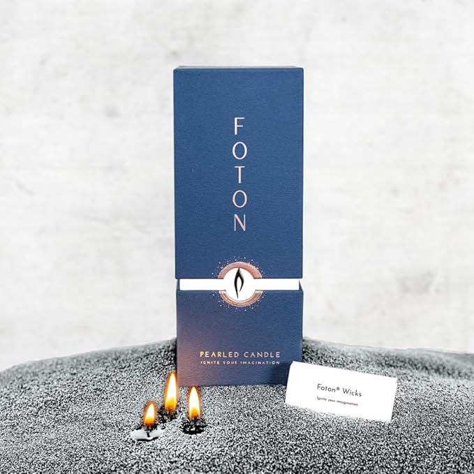 Foton Pearled Candle Colored 18 Oz - Slate Gray Unscented Non Toxic Luxury Long Lasting Powder Wax Sand Candles up to 120 Hours - Refillable Pearl Candle Sand with 30 Wicks for Candles Making