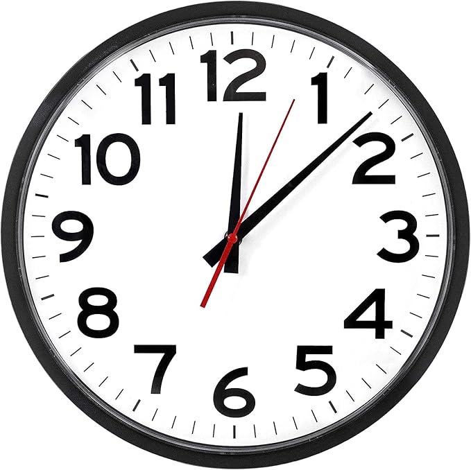 Ultimate Wall Clock | 14 Inch | Modern | Quartz | Analog | Home | Office | School | Gym | Indoor | Outdoor | Unbranded | Classic | Black | Battery Operated | Modern Décor | Ticking