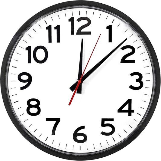 Ultimate Wall Clock | 14 Inch | Modern | Quartz | Analog | Home | Office | School | Gym | Indoor | Outdoor | Unbranded | Classic | Black | Battery Operated | Modern Décor | Ticking