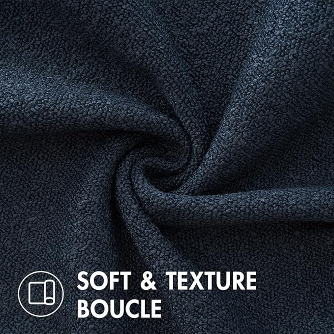 MIULEE 20x20 Inch Decorative Pillow Covers for Couch Bed Set of 2 Textured Boucle Neutral Throw Pillow Covers Navy Blue Accent Solid Pillowcases Sofa Living Room Home Decor