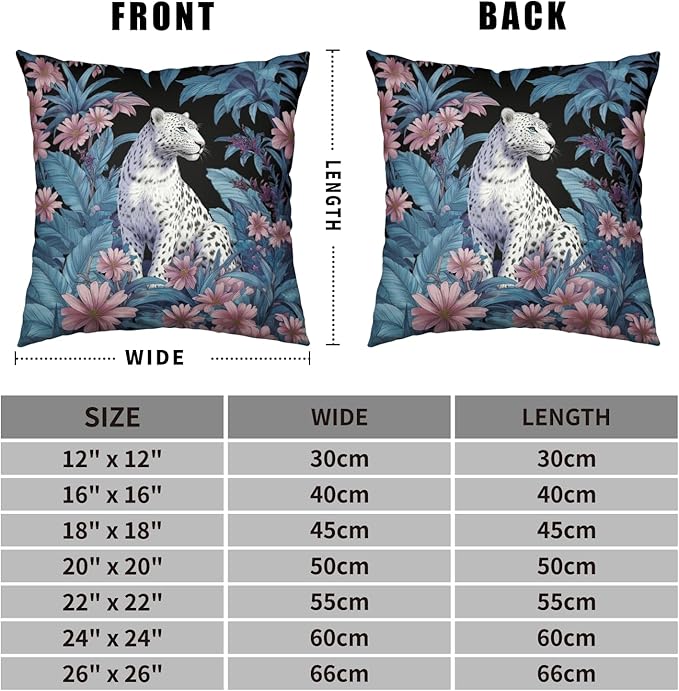 Tropical Leopard Pillow Covers Jungle Cheetah Throw Pillow Covers Summer Hawaiian Palm Leaves Cushion Cases 20x20 Pink Daisy Lily Floral Pillow Cases for Home Farmhouse 2 Pack