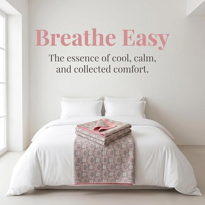NIDITW Checkerboard Cotton Muslin Throw Blanket for Couch 6-Layer Checkered Gauze Blanket Soft Breathable All Season for Couch Bed Sofa (Pink Printing, King)