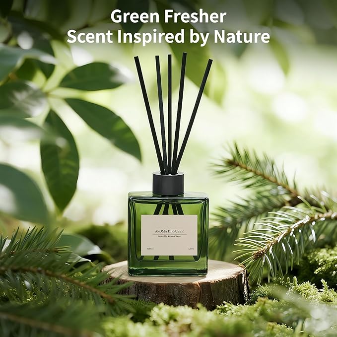 Reed Diffuser, 4 oz Citrus Grove Scent Diffuser with 10 Sticks, 90 Days Long Lasting Reed diffusers for Home, Elegant Fragrance for Bathroom Bedroom Office Decor, Air Fresh